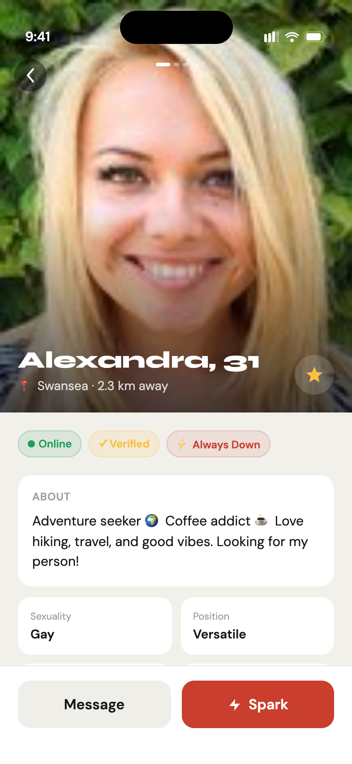 Gettit profile detail screen
